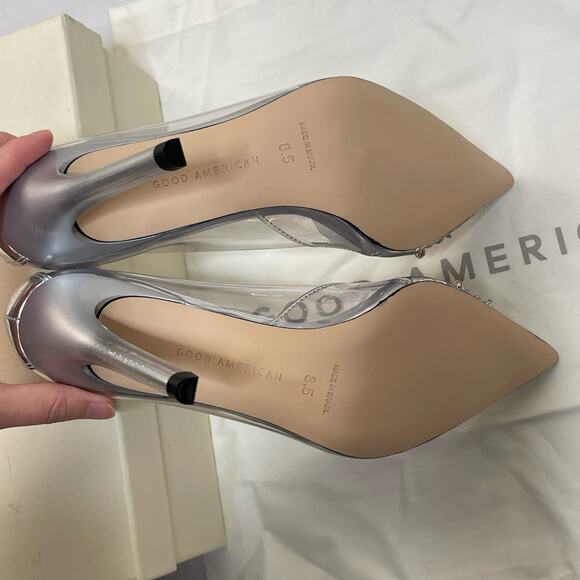 Good American Glass Cinder F*cking Rella Pump Heels NEW Size 8.5 - Picture 10 of 10